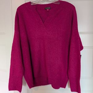 Vince Camuto Fuchsia V-Neck Sweater